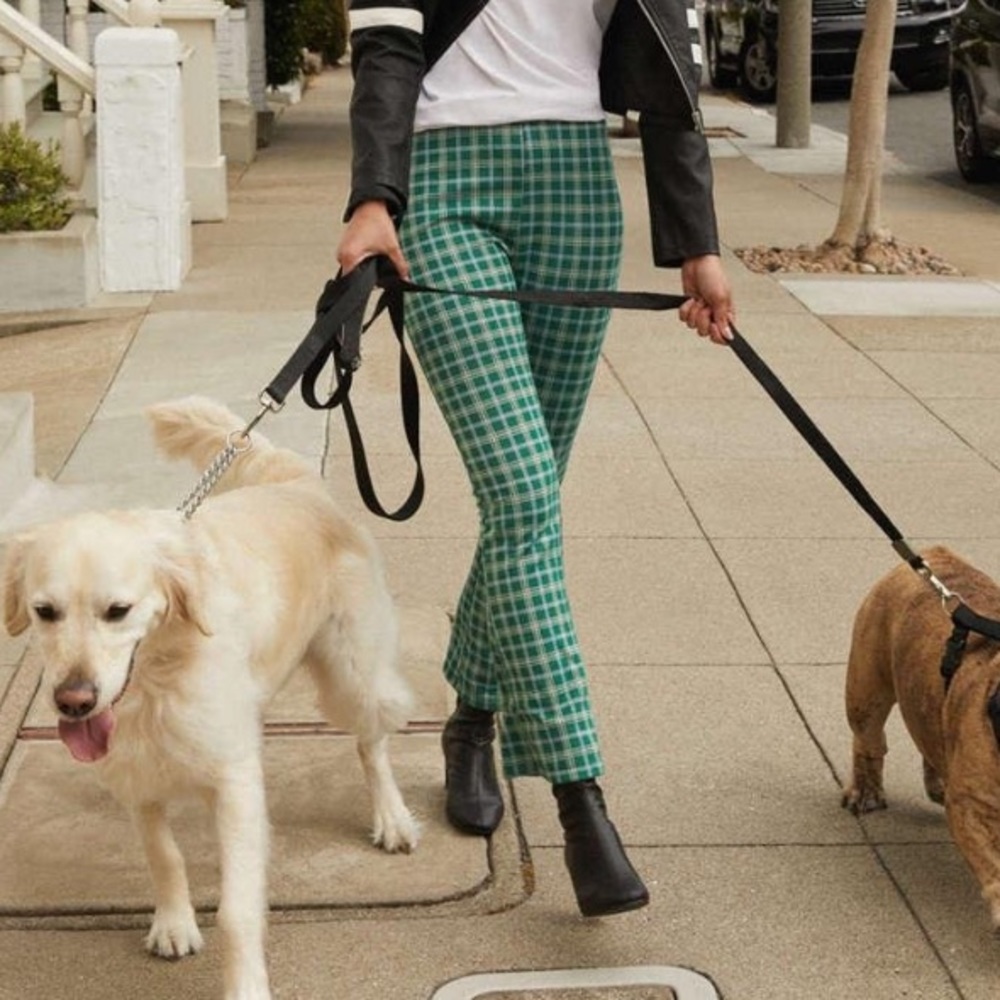 UO Green Plaid Casey Kick Flare Pant Size Small